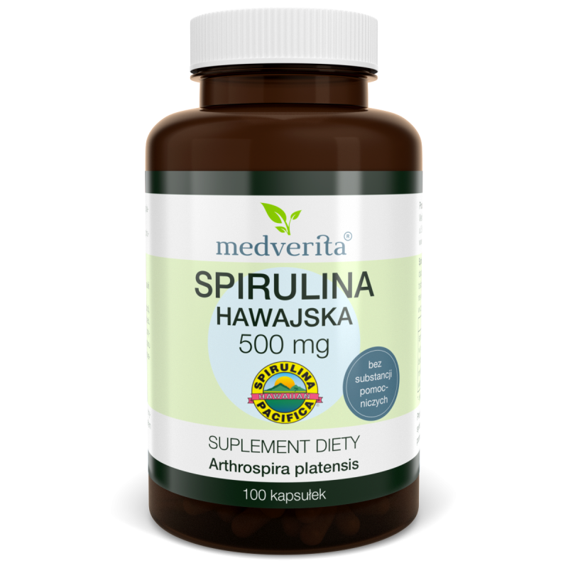 Spirulina hawajska Pacifica® 500 mg (100 kapsułek) Medverita (04.2022) Spirulina hawajska Pacifica® 500 mg (100 kapsułek) Medverita (04.2022)