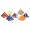 Zestaw siedmiu kamieni czakralnych - piramidki 2 x 2 cm